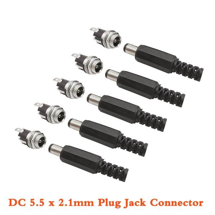 2-5-10pair-5-5mm-x-2-1mm-dc-panel-mount-connector-dc-5-5-x-2-1-dc-male