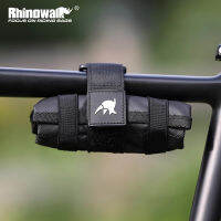 Rhinowalk กระเป๋าจักรยานเสือภูเขาสีดำกระเป๋ากระเป๋าเครื่องมือทรงกระบอกใส่ด้านหน้าด้านบนกระเป๋ามีกรอบกระเป๋าเป้สะพายหลังกระเป๋าส่วนหลังจักรยานเสือหมอบชุดเครื่องมือ