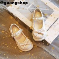 guangshop น่ารักกุทัณฑ์สาวส่องแสงรองเท้าหนังน่ารักมุก Velcro นุ่มแต่เพียงผู้เดียวป้องกันการลื่นเด็กรองเท้า3-16ปี T22N07CC-98