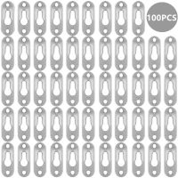 100Pcs Keyhole Hangers Metal Single Hole Hanging Picture Hanger Fasteners Hooks for Mirror Picture Frames Rivet Fittings