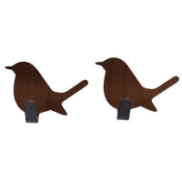 2Pcs Cute Bird Shaped Self Adhesive Wall Door Hook Stainless Steel Coat Hat Hanger Bag Keys Sticky Storage Hook Holder