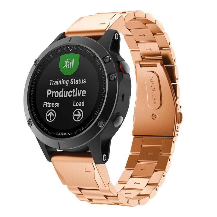 zeniaสายนาฬิกาสำหรับgarmin-fenix-6-5-สายนาฬิกาข้อมือสแตนเลสสตีลปล่อยเร็วขนาดความกว้าง22มม-สายนาฬิกาเหล็กพร้อมปุ่มสองปุ่มอะไหล่สำหรับgarmin-fenix-6-6-pro-marq-instinct-fenix-5-fenix-5-plus-forerunner-9