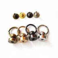 10pcs โลหะโพสต์ O แหวน Studs Rivets เล็บ Screwback รอบหัวจุด Spikes หนัง CRAFT-Shief