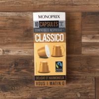 Monoprix Classico Coffee Capsules 10 Caps - กาแฟแคปซูล Monoprix กาแฟ กาแฟสำเร็จรูป นำเข้าจากประเทศฝรั่งเศส