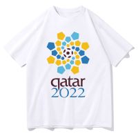 เสื้อยืดแขนสั้น พิมพ์ลายโลโก้ Fifa World Cup Qatar สีขาว แฟชั่นสําหรับผู้ชาย และผู้หญิง 2022 2022S-5XL