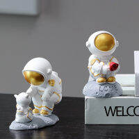 นอร์ดิกนักบินอวกาศเรซินรูปแกะสลัก Arca Hiasan Rumah Miniatur Perhiasan Desktop Cosmonaut Rajah Kanak-Kanak