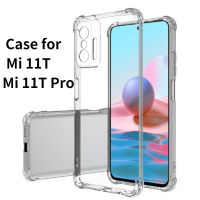 สำหรับ Xiaomi 11T Case mi 11T Pro ฝาครอบ TPU ใสโปร่งใสซิลิโคนนุ่มฝาหลังเคส 4 มุมกันกระแทกถุงลมนิรภัย QC7301459