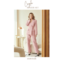 Cayla Blazer ​ Set - เซตสูท 2 ชิ้น เสื้อสูท+กางเกงขากระบอก (ชมพู)