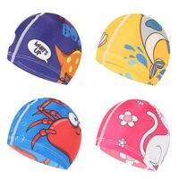 Children Baby Swimming Cap Cute Cartoon Animal Prints Waterproof Protect Ears Soft Polyester Lightweight Unisex Swim Accessory Swim Caps