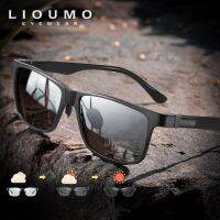 ☌☼ LIOUMO Top Quality Photochromic Polarized Sunglasses For Men Women Carbon Fiber Frame Square Glasses UV400 lentes de sol hombre