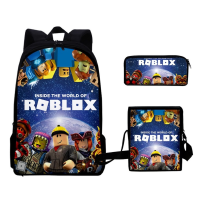 Game Boys Robloxing Children Backpack Kids Cute Cartoon Student School Pencil Bags Stationery Box Laptop Mochila Children Gifts