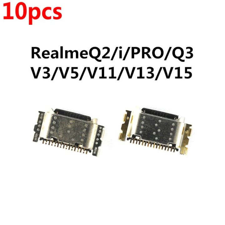 【✲High Quality✲】 nang20403736363 10ชิ้นเสียบไมโคร Usb ใหม่ชาร์จพอร์ตปลั๊กคอนเนคเตอร์สำหรับ Q2 Realme Q3ฉันโปร Gt Neo V3 V5 V11 V13 V15อะไหล่ซ่อม