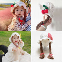 Handmade Knitted Baby Girl Wig Hat Infant Wigs des Kid Crochet Hat Caps With Plaits Bebe Photography Props Headwear 1-6 Yrs