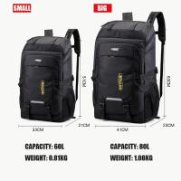 【Ready Stock】80L60L Backpack Travel Pack Sports Bag Pack Waterproof Outdoor Mountaineering Hiking Climbing Camping Backpack for Male