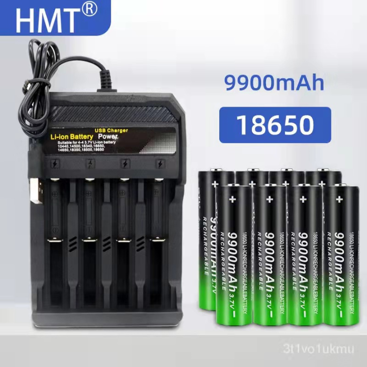 18650 Charger Kit Battery 3.7V 9900 MAh Suitable for Flashlight USB 3 ...