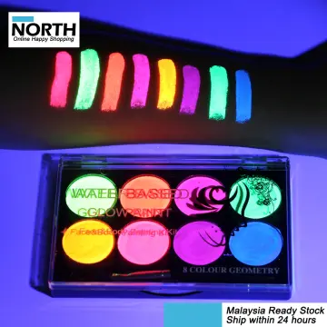UV Face Body Paint Set 8 x 10ml Glow in The Dark Party Blacklight Neon  Painting