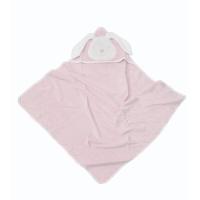 toTs - 180105 Hooded Towel light Pink ผ้าเช็ดตัวเด็กเนื้อนุ่ม ลายกระต่ายน้อยสีชมพูอ่อน