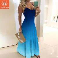 JIAPENG Sundress สีสัน บาง ลาย เซ็กซี่ ชายหาด ชุดชายหาด ชุด กระโปรงแขวน แขนกุด