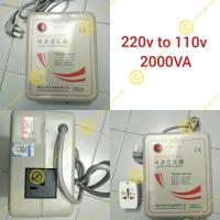 OT23 หม้อแปลงไฟ 220V เป็น 110V ขนาด 2000 วัตต์ พร้อมปลั๊กหัวแปลง Universal