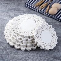 【hot】 4 4.5 5.5 6.5 7.5inch Sizs Round Paper Table Doilies Tableware Placemats Mats 100pcs