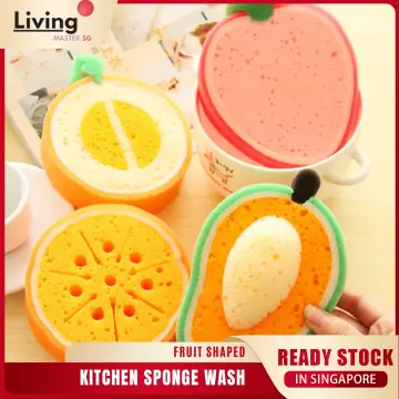 4pcs/set Creative Cleaning Sponge Fruit Shape Washing Dishes