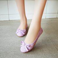 Ballet Flats For Ladies Summer Shoes Women Flats Bowtie Cut-out Shoes Lace Women Sweet Ladies Shoes Hollow Loafers Size 35-45