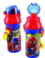 กระติกน้ำฝาเปิดดื่มพร้อมสายสะพาย ขนาด 470 ML ลายลิขสิทธิ์ Spider-Man รุ่น SM-3841A