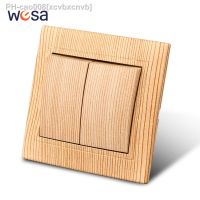 WESA Wood Classic Flame Retardant Plastic Panel 1 Gang 1 Way Wall Switch On / Off Rocker Switch 16A AC 250V 86mmx86mm