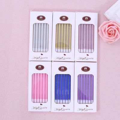 【CW】ஐ✢  6pcs/set Metal Color Birthday Candles Diy Round Gold-plated Candle Metallic