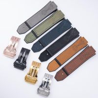 Suitable For Hublot Explosion Series Watch Strap Crazy Horse Matte Leather Surface Silicone Sole 25x17mm