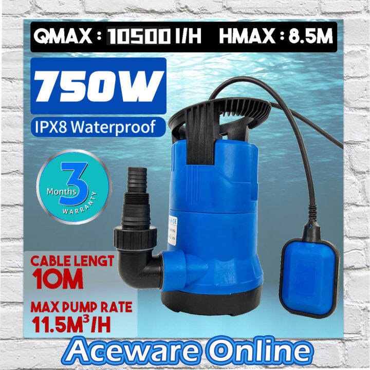 AEX69 750W AUTOMATIC SUBMERSIBLE WATER PUMP WITH FLOAT SWITCH FOR GARDEN SWIMMING POOL POND