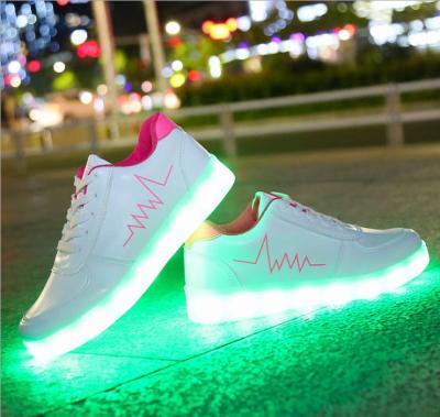 ผลิตภัณฑ์ใหม่ 2020USBชาร์จเจ็ดสีไฟLEDรองเท้าผู้ชายและผู้หญิงรองเท้าแสงรองเท้าเต้นรำคู่