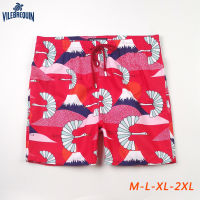 2023 Original Summer Mens Printed Vilebrequin Turtle Surf Pants Beach Pants Shorts Red Swan VQ328