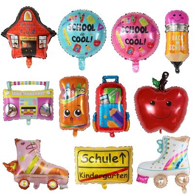Student Supplies Childrens Stationery Aluminum Film Balloon Pencil School Bus School Bag Balloon Birthday Party Decoration Toy Balloons
