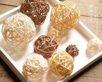 50pcs Natural Plants Hand Woven Brown White Beige Rattan Ball Photo Props Coffee Shop Decor Aromatherapy Volatile Accessories