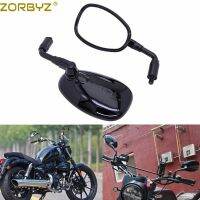 ZORBYZ Motorcycle 10mm Black Oval Rearview Side Mirrors E3 Mark For Harley Honda Scooter GN250 GV250 GV300S