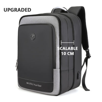 ARCTIC HUNTER 40L Large Capacity Mens Expandable Backpacks USB Charging Male 17 inch Laptop Bags Waterproof Business Travel Bag