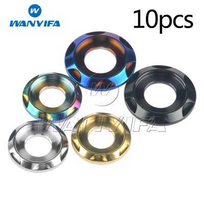 Wanyifa Titanium Gasket M5 M6 M8 M10 Washers Fancy Decorative Spacer for Bike Motorcycle Car 10Pcs Wall Stickers Decals