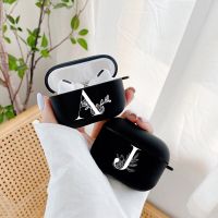 Fundas AirPods อักษรตัวย่อดอกไม้,สำหรับ Airpod Pro เคสหูฟังซิลิโคนสำหรับ Air Pods กระเป๋า Fundas