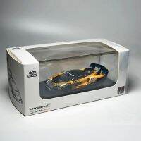 LCD 1:64 Electroplated สีเหลือง Senna GTR รถโลหะผสมแข่งรถสีแดงตกแต่งโมเดล