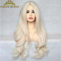 【jw】◐◎ Blonde Synthetic Machine Made Wig Resistant