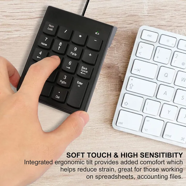 Numeric Keypad for Laptop,18 Key USB Keypad, Numerical Keypad Wired