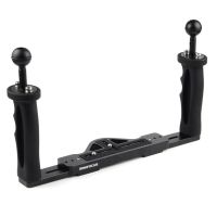 Dual Handle Aluminum alloy Handheld Stabilizer Diving Tray for Sports Action Cameras and DSLR Cameras Underwater Photography