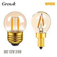 【YF】☎  Grensk DC/AC 12V 24V Led Lamp  G40 1W Filament Bulb Outdoor String Lights Warm 2200K E14 E27