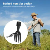 Stand Up Weed Puller อลูมิเนียมอัลลอยด์แบบพกพา Weed Picker 4 Claw Non Slip Weed Head Tool