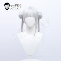 chisato arashi cosplay Wig Love live! Superstar!! Cosplay HSIU Silver white Double braid short hair Free wig Cap