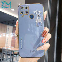 YiaMia เคสโทรศัพท์สำหรับ C12 Realme C11 2020 C15 C25S C25 C35 C17 C20 C11 C2021 C21 C21Y C30 C31 C55 C53แฟชั่น Rhinestone Elk นุ่ม TPU เคลือบเงาหรูหราฝาครอบกล้องโทรศัพท์