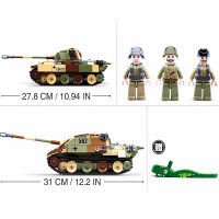 725pcs WW2 Army TANK COMBAT truck V Panther Medium Tank Building Blocks ชุดทหารอาวุธสงครามอิฐของเล่นเพื่อการศึกษาสำหรับ Boys