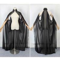 Women Medieval Fairy Shawl Cape Chiffon Gothic Wicca Robe Black Green Cosplay Victorian Dress Cloak Halloween Costume For Women