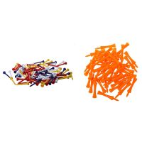 100Pcs 49mm Color Mixed Plastic Golf Tees &amp; 50Pcs 70mm Big Castle Golf Tees (Orange)